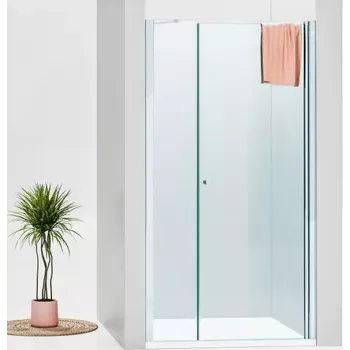 Sprchové dveře ALFA-V LINE Chrom 110 Čiré Sprchové dveře jednokřídlé s pevnou stěnou v rovině (65+50)