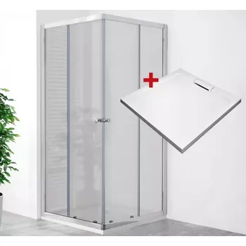 POINT Q HARD 80 Grape Čtvercový sprchový kout s mramorovou vaničkou