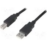 Kabel USB 2.0 USB A vidlice, USB B vidlice 5m černá Žíla CCA
