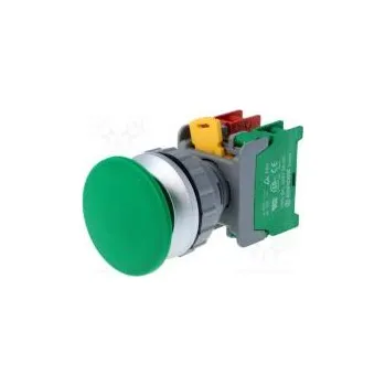 vypínač Přepínač tlačítkový 1-polohové NC + NO 30mm zelená IP65