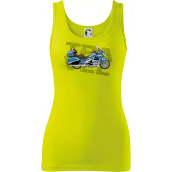 Cestovní motorka Amerika modrá - Dámské tílko - S ( Limetková )