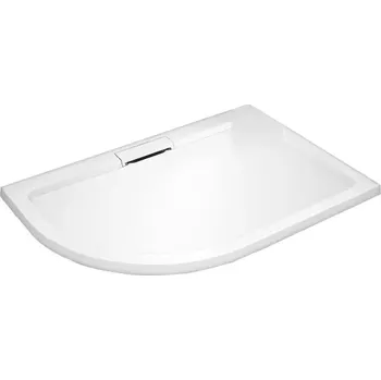 Sprchová vanička WellMall HARD 120x90x3,5 Pravá asymetrická mramorová vanička Bílá