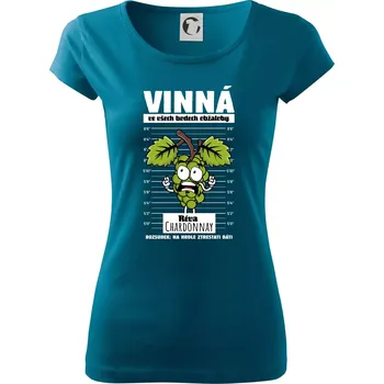 Dámské tričko Vinná réva odsouzena Chardonnay - Dámské triko Pure - 2XL ( Petrolejová )