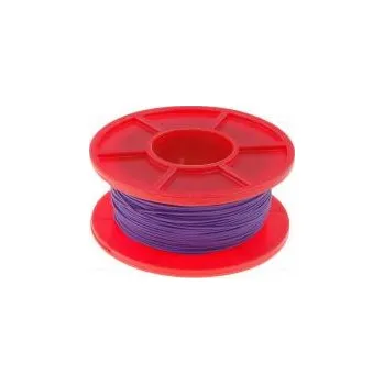 elektrický kabel Vodič drát Cu 30AWG fialová kynar 460 (PVDF) 300V 50m