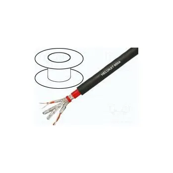 elektrický kabel Vodič HELUKAT® 600A,S/FTP 7 drát Cu 4x2x23AWG PVC černá 100m