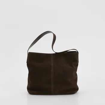 Kabelka Reserved - Semišová kabelka - tmavě hnědá - 629FC-89X - 629FC-89X-ONE