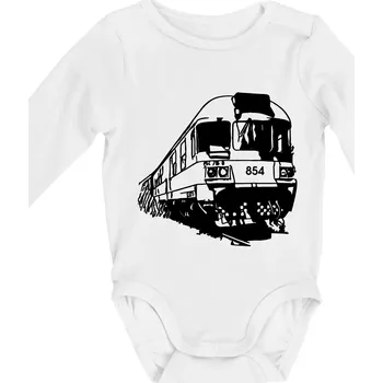 Vlak 854 bok - Body kojenecké s dlouhým rukávem - Dlouhý r. 3-6 měs ( Bílá )
