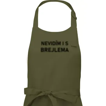 Kuchyňská zástěra Nevidím i s brejlema - Pánská zástěra na vaření - Univerzální velikost ( Khaki )
