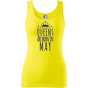 Dámské oblečení Queens are born in May - Dámské tílko - L ( Citrónová )