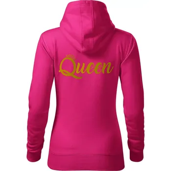 Dámská mikina King Queen Rodinná zlatá - Mikina dámská Cape s kapucí - XS ( Purpurová )