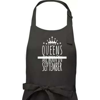 Kuchyňská zástěra Queens are born in September - Dámská zástěra na vaření - Univerzální velikost ( Tmavá břidlice (šedá se zeleným nádechem) )