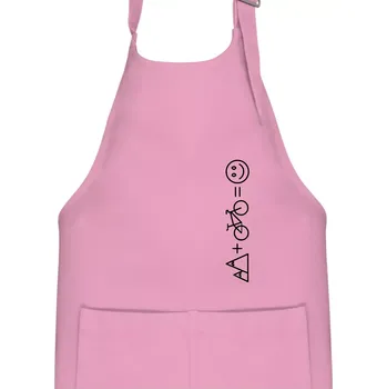 Kuchyňská zástěra Hory kolo úsměv - Dětská zástěra na vaření - Univerzální velikost ( Růžová )
