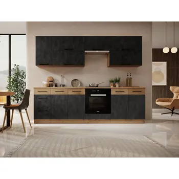 Kuchyňská linka ADRK Kuchyňská sestava VIKA 260 M-LO, matera/dub lancelot