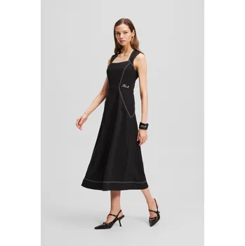 Dámské šaty ŠATY KARL LAGERFELD CONTRAST STITCH DRESS BLACK