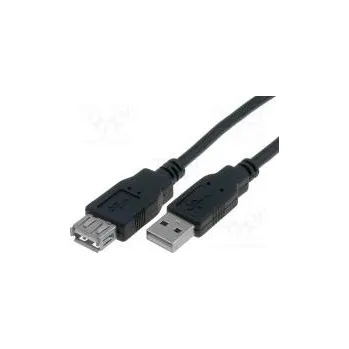Elektrická zásuvka Kabel USB 2.0 USB A zásuvka, USB A vidlice zlacený 1,8m černá