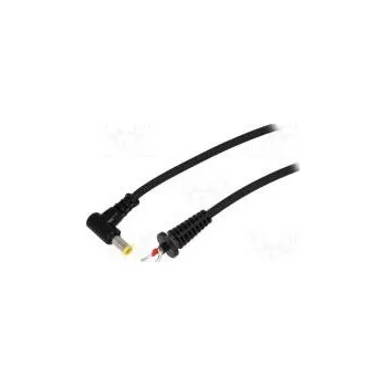 Prodlužovací kabel Kabel vodiče,DC 5,5/3,0CP zástrčka úhlový 1mm2 černá 1,5m