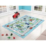 Koberec do dětského pokoje 100x150 Autíčková dráha modrá