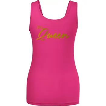 Dámské oblečení The King - His Queen - psací - Dámské tílko - XS ( Purpurová )