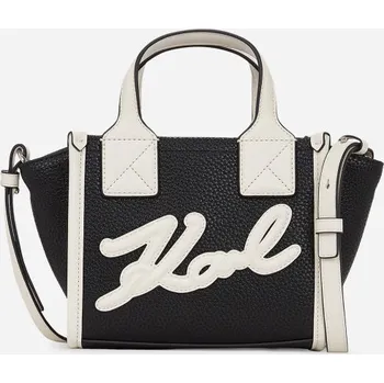 Módní doplněk KABELKA KARL LAGERFELD K/SKUARE SM TOTE GRAINY BLACK/WHITE