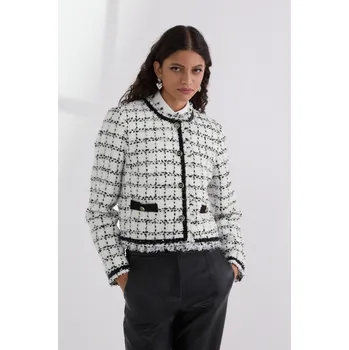 Dámské sako BLEJZR KARL LAGERFELD BOUCLE JACKET BLACK WHITE KARL BOUCLE