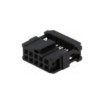 Elektrický konektor Plug IDC female PIN 10 IDC for ribbon cable 1.27mm black