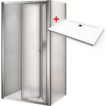 WRITE ROCKY 90x80 Grape Sprchový kout se zalamovacími dveřmi a mramorovou vaničkou