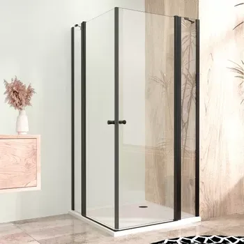 WellMall ALFA LINE DUE 100x90 obdélníková čirá černá