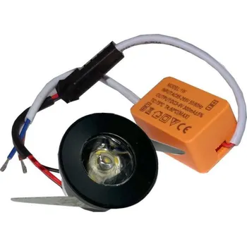 Žárovka Podhledové světlo černé, LED 1W teplá bílá, 230V/1W