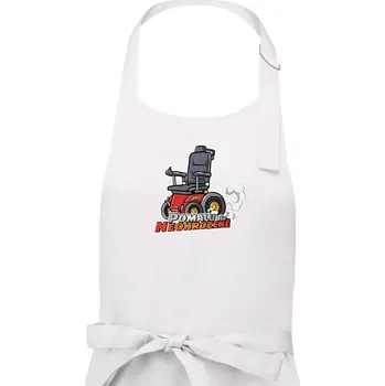 Kuchyňská zástěra Pomalu, ale neohroženě - Dámská zástěra na vaření - Univerzální velikost ( Bílá )