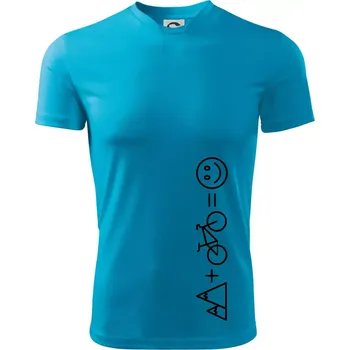 Pánské tričko Hory kolo úsměv - Pánské triko Fantasy sportovní (dresovina) - L ( Světlý tyrkys )