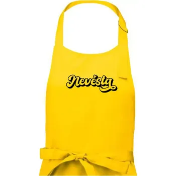 Kuchyňská zástěra Nevěsta obrys - Dámská zástěra na vaření - Univerzální velikost ( Žlutá )