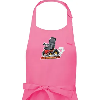 Kuchyňská zástěra Pomalu, ale neohroženě - Pánská zástěra na vaření - Univerzální velikost ( Růžová )