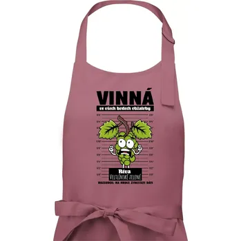 Kuchyňská zástěra Vinná réva odsouzena Veltlínské zelené - Dámská zástěra na vaření - Univerzální velikost ( Starorůžová )