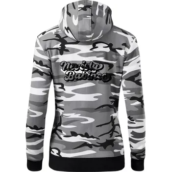 Dámská mikina Nevěsty babinec obrys - Dámská mikina trendy zipper s kapucí - 2XL ( Šedý maskáč )