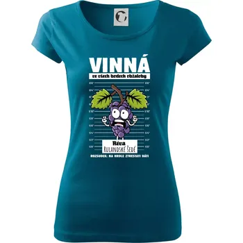 Dámské oblečení Vinná réva odsouzena Rulandské šedé - Dámské triko Pure - 3XL ( Petrolejová )