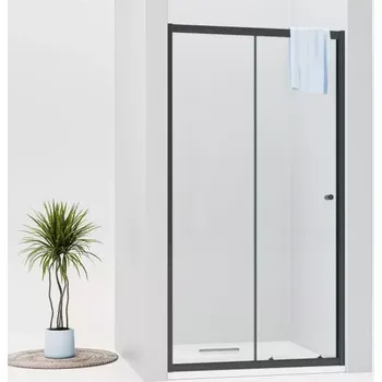 Sprchové dveře WellMall Nicol Black 140 cm dveře čiré černé