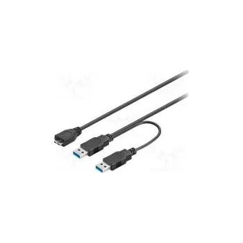 Datový kabel Kabel USB 3.0 USB A vidlice x2,USB B micro vidlice 0,3m