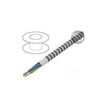 elektrický kabel Vodič H03VV-F,OMY kulatý lanko Cu 3G0,75mm2 textilní 50m