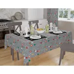 Vánoční ubrus teflonový - šedý podklad Rozměry: 120x120, Tvar: Čtverec