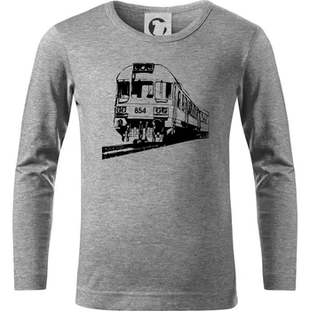 Chlapecké tričko Vlak 854 - Triko dětské Long Sleeve - 146 cm/10 let ( Tmavě šedý melír )