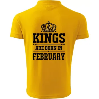 Pánská košile Kings are born in February - Polokošile pánská Pique Polo 203 - 4XL ( Žlutá )