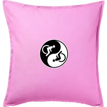 Polštář Jin jang vozíčkář - Polštář 50x50 - 50x50 - Pouze potah ( Růžová )