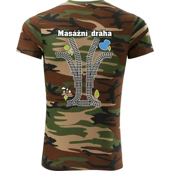 Pánské tričko Masážní dráha - Army CAMOUFLAGE - XS ( Hnědý maskáč )