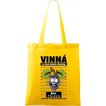 Vinná réva odsouzena Pálava - Taška bavlněná - 42 x 38 cm ( Žlutá )