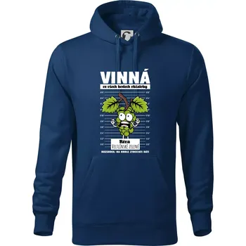 Pánská mikina Vinná réva odsouzena Veltlínské zelené - Mikina pánská Cape s kapucí - 4XL ( Půlnoční modrá )