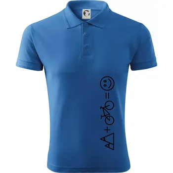 Pánská košile Hory kolo úsměv - Polokošile pánská Pique Polo 203 - S ( Azurově modrá )