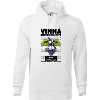 Pánská mikina Vinná réva odsouzena Modrý portugal - Mikina pánská Cape s kapucí - M ( Bílá )