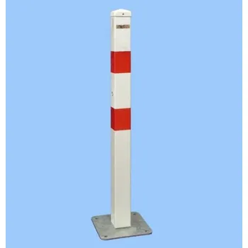 Plotový sloupek Parkovací sloupek pevný BÍLÝ s deskou k přišroubování