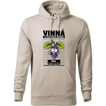Pánská mikina Vinná réva odsouzena Tramín červený - Mikina pánská Cape s kapucí - 5XL ( Ledově šedá )