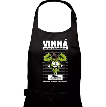 Kuchyňská zástěra Vinná réva odsouzena Sauvignon - Pánská zástěra na vaření - Univerzální velikost ( Černá )
